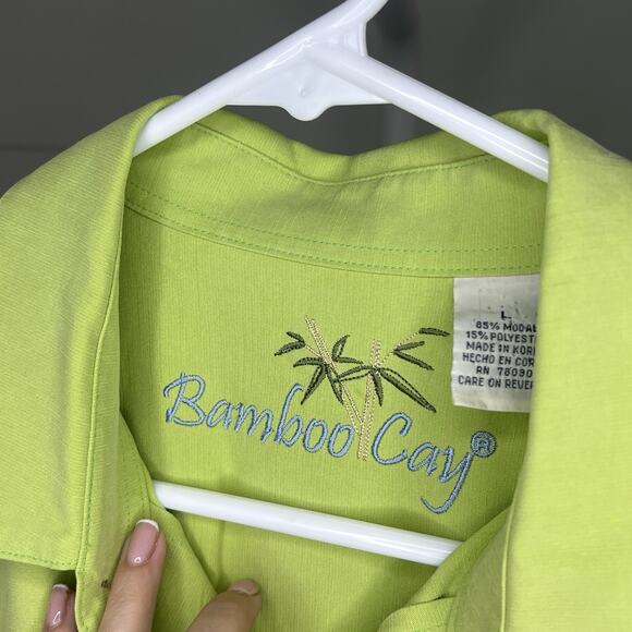Bamboo Cay Embroidered Men’s Shirt Size L - Picture 5 of 5